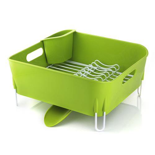 工廠供應(yīng) 新款潮流造型時(shí)尚瀝水碗架 廚房用具單層瀝水碗碟架 綠