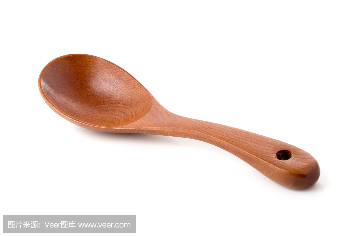 木勺孤立在白色背景上